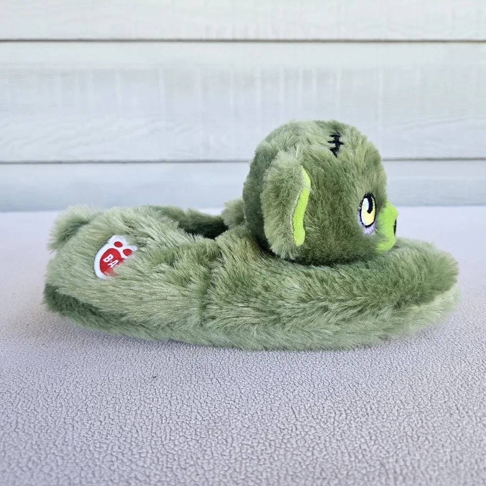 Build A Bear Halloween Zombie Bear House Slippers Shoes Youth SZ 1 2 Green